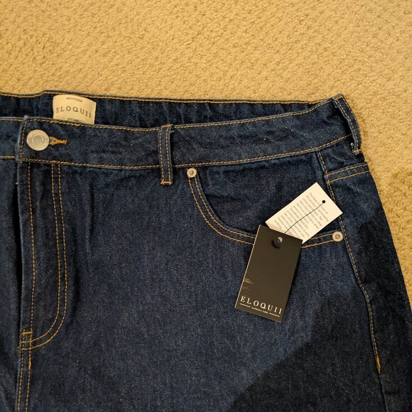 NWT Eloquii Wide Leg Dark Denim Jeans - Picture 7 of 8